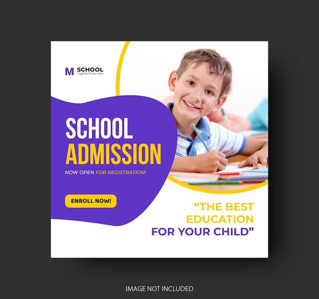 school admission social media post banner