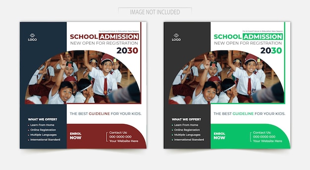 School admission social media post Design Template