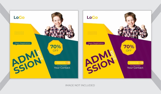 School Admission Social Media Post design Template