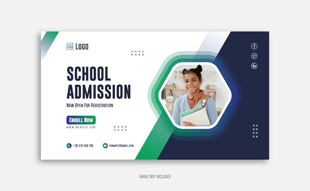 School Admission Social Media  Post Design Or Web Banner Template Design