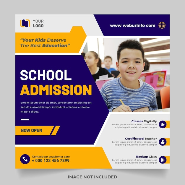 school admission on social media post design