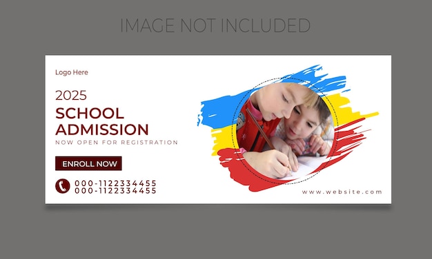 Vector school admission social media post design