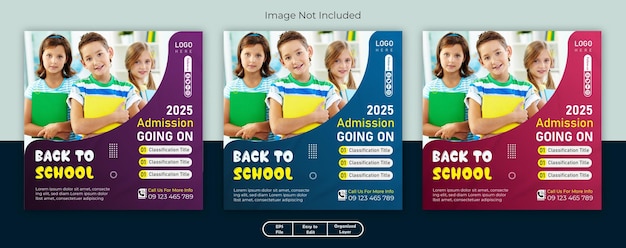 School admission social media post and instagram post design template