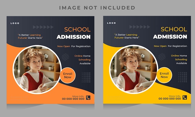 school admission social media post or instagram post template