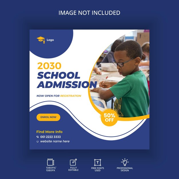 School admission social media post template 10