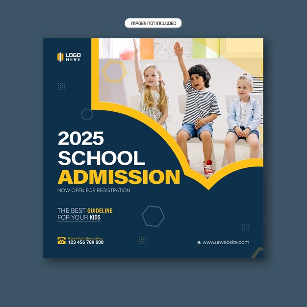 School admission social media post template,
back to school post,