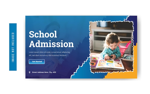 School admission social media post template design premium vector