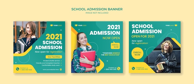 School admission social media post template