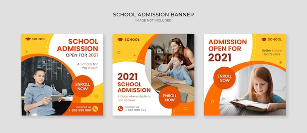 School admission social media post template