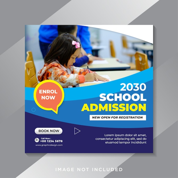 School admission social media post template