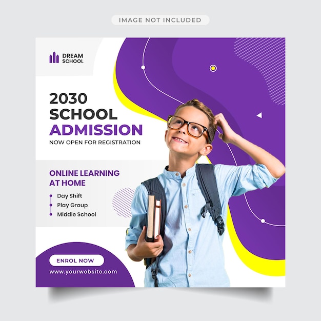 School admission social media post template