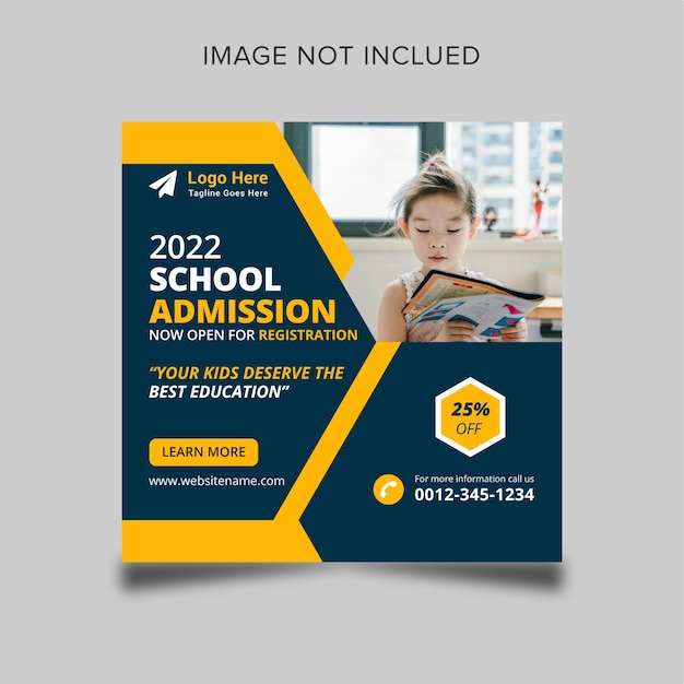 School admission social media post template