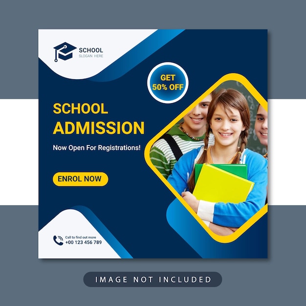 school admission social media post template