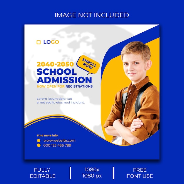 School Admission Social Media Post Template