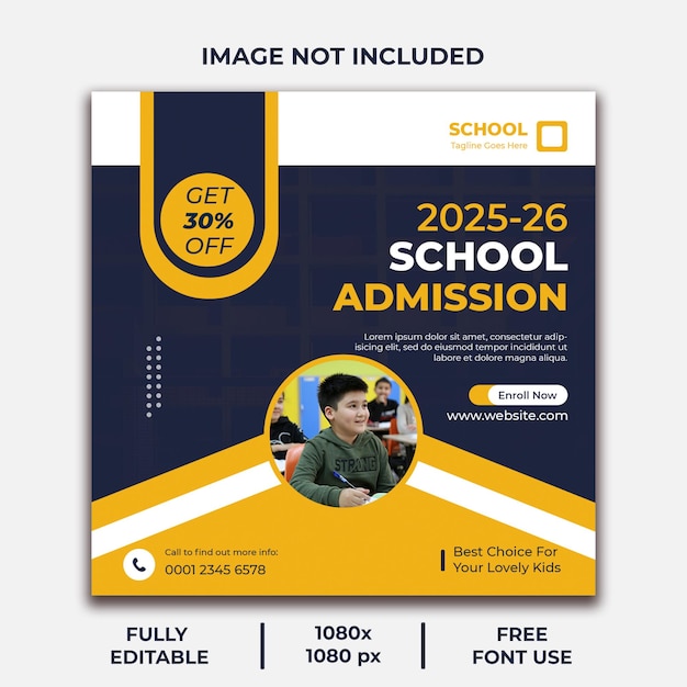 School Admission Social Media Post Template