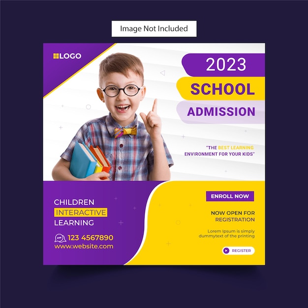 School admission social media post template