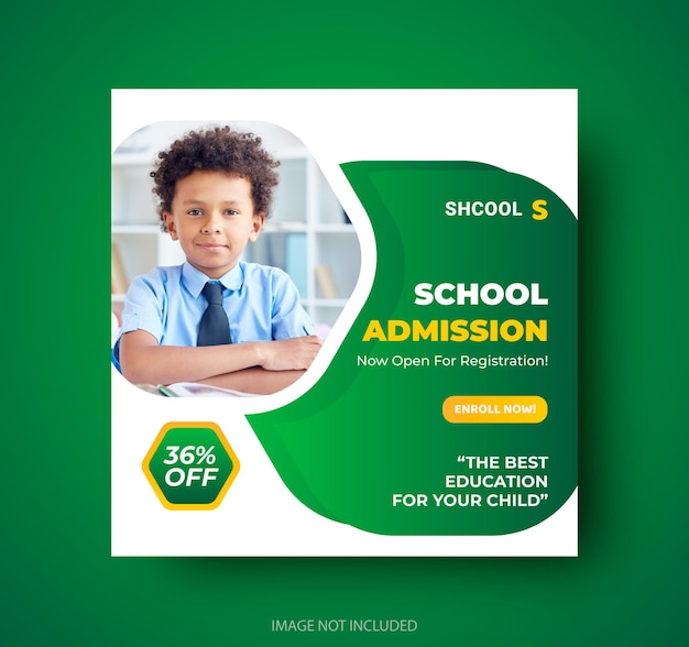 School admission social media post template