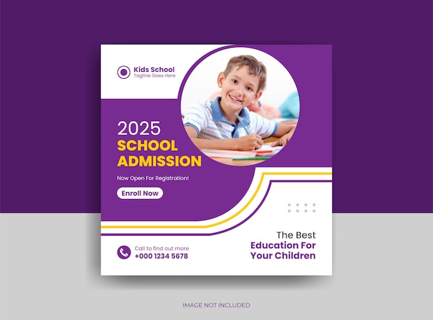 School admission social media post template