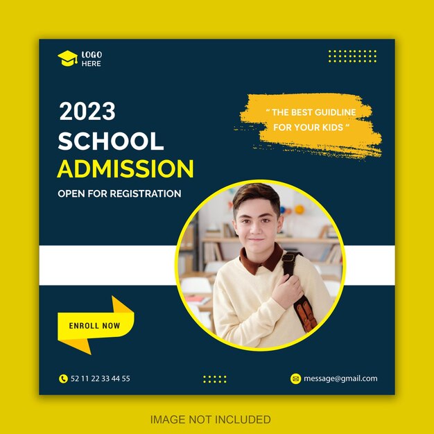 School admission social media post template