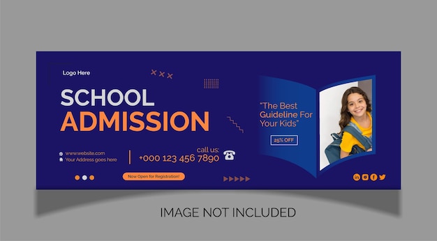 School admission social media post template