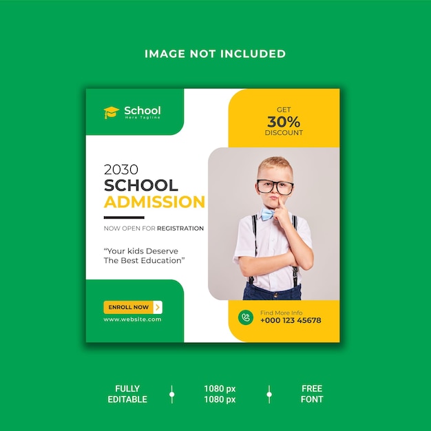 School Admission Social Media Post Template