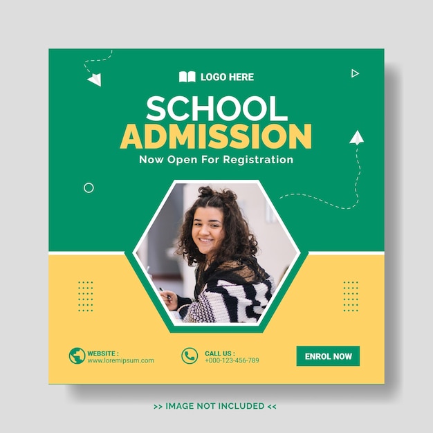 School admission social media post template