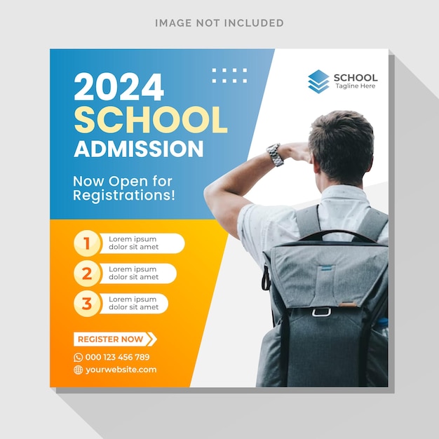 School admission social media post template