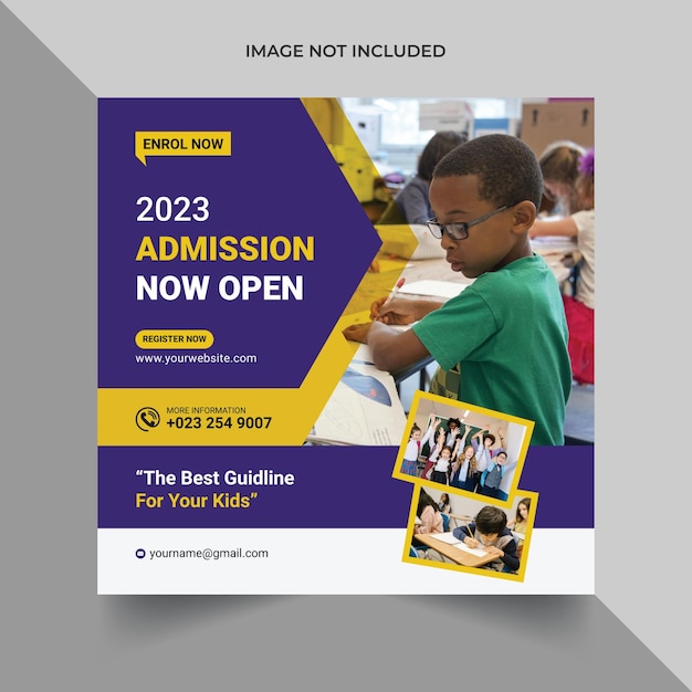 School admission social media post template