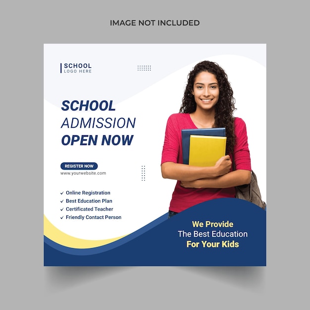school admission social media post template