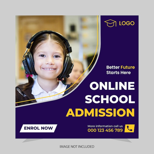 School admission social media post template