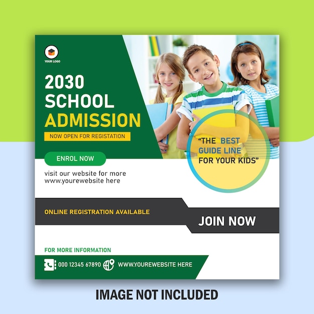 School admission social media post template