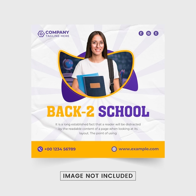 School admission social media post template