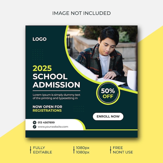 School Admission Social Media Post Template