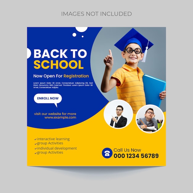 school admission social media post template