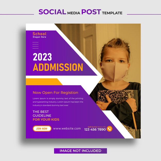 School admission social media post and web banner template design