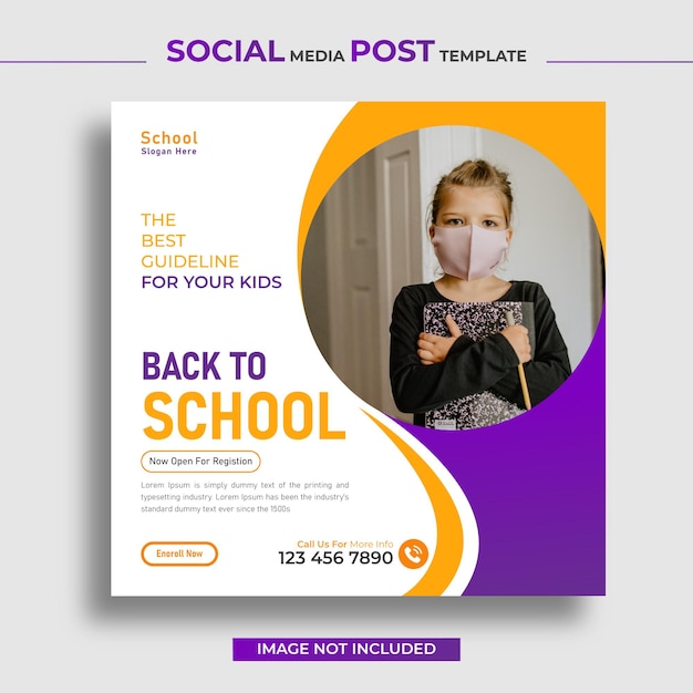 School admission social media post and web banner template design