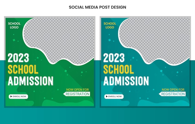 School Admission social media post and Web Banner Template design