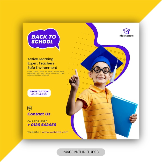 School admission social media post and web banner template