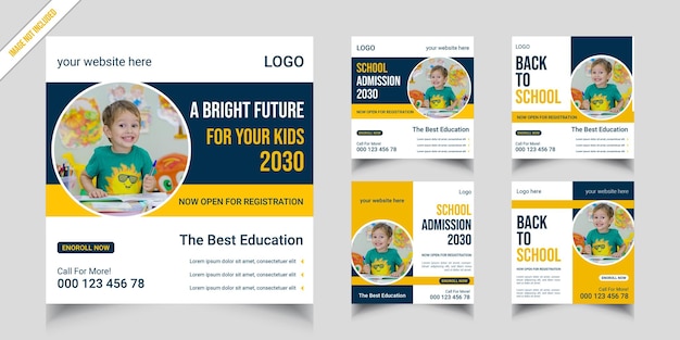 school admission social media post and web banner template