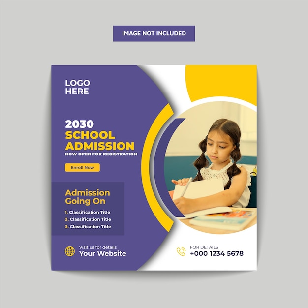 School admission social media post and web banner