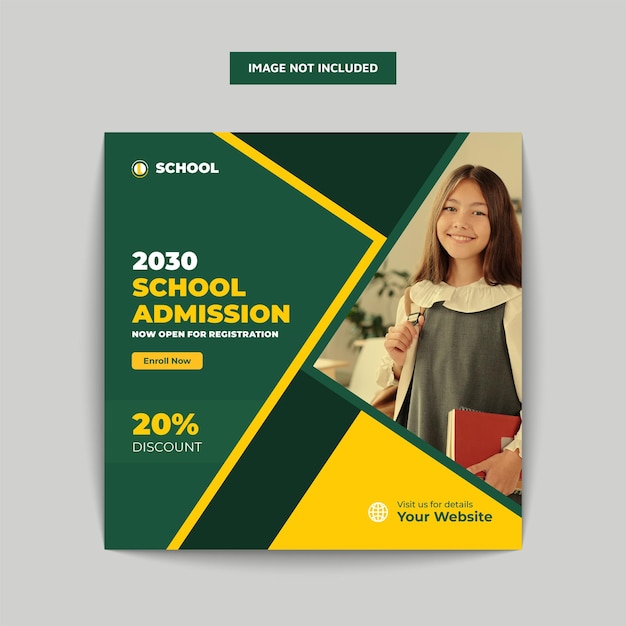 School admission social media post and web banner