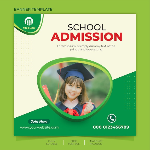 School admission social media post