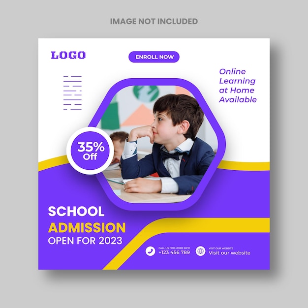 School admission social media posts and web banner design template Suitable for Back to school