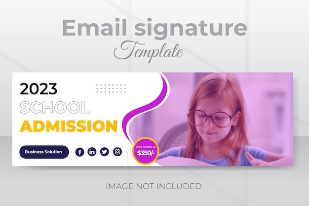 School admission social media  signature template design