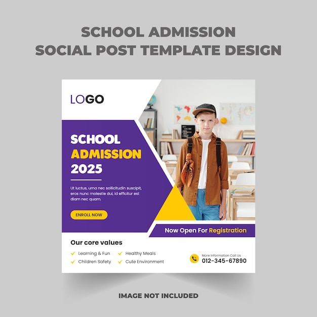 School Admission Social Media Template Pack