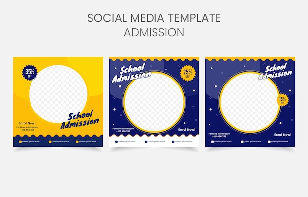 Modello di social media per l'ammissione alla scuola