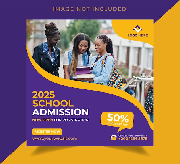 School admission social media template