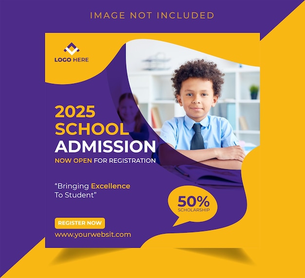 School admission social media template