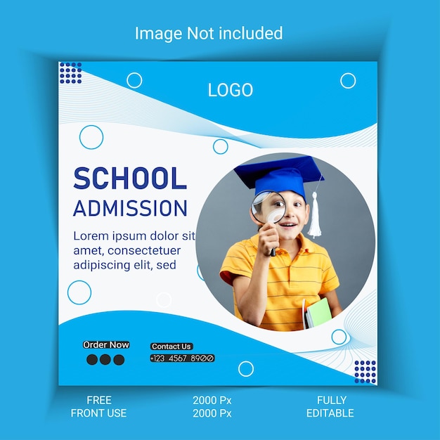 School Admission template design and  social media post designs