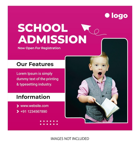 School admission web banner or social media banner design